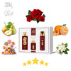 Lattafa Ansaam Gold Parfum Geschenkset 3-teilig mit fruchtig-blumigem orientalischem Duft im luxuriösen Set inkl. Parfum, Deo und Mini-Flakon